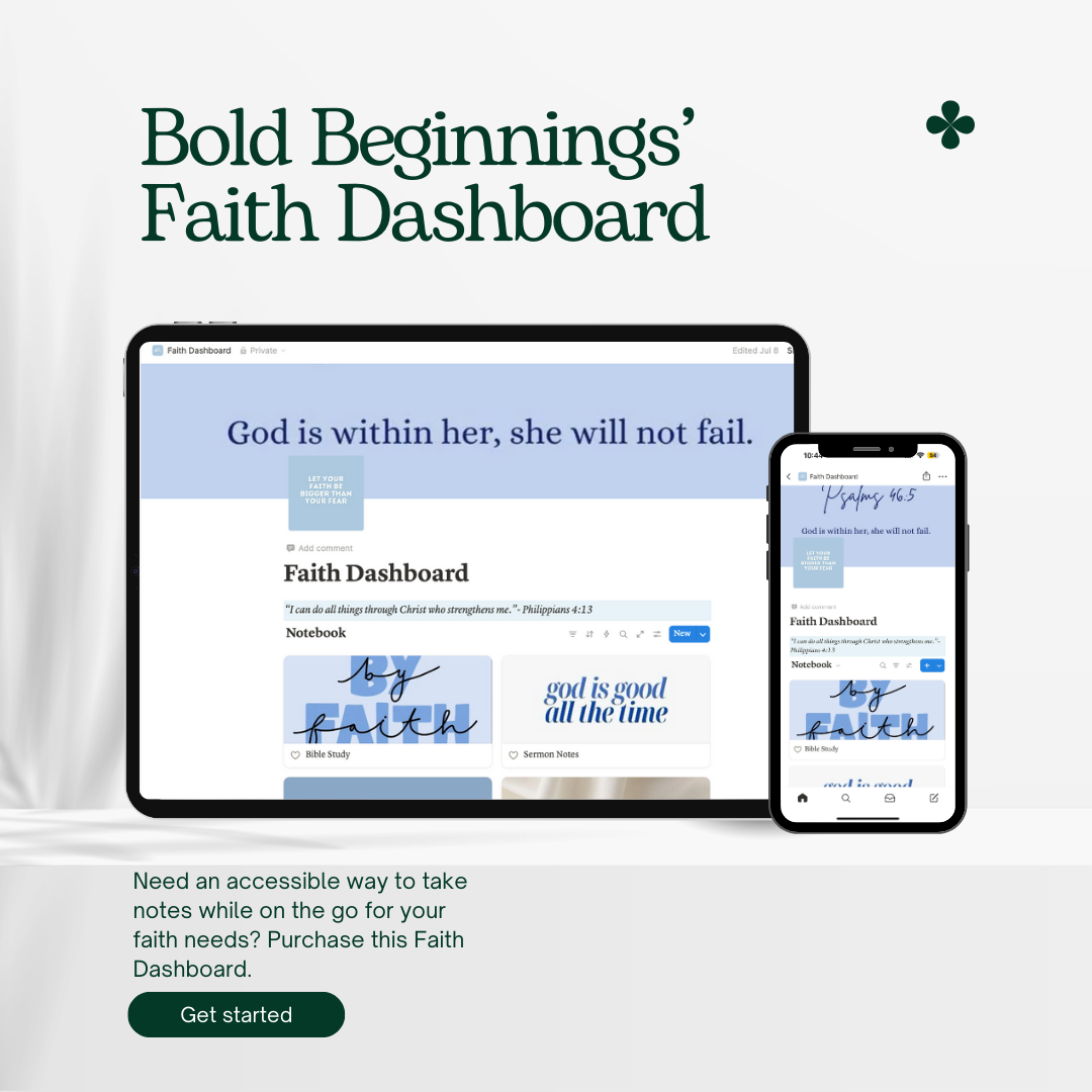 Faith Dashboard Notion Template